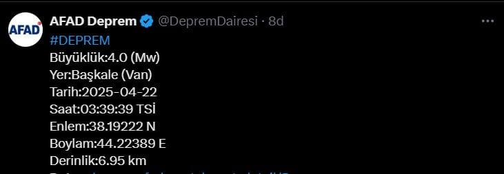 Midnight Tremors: Recent Earthquakes in Van