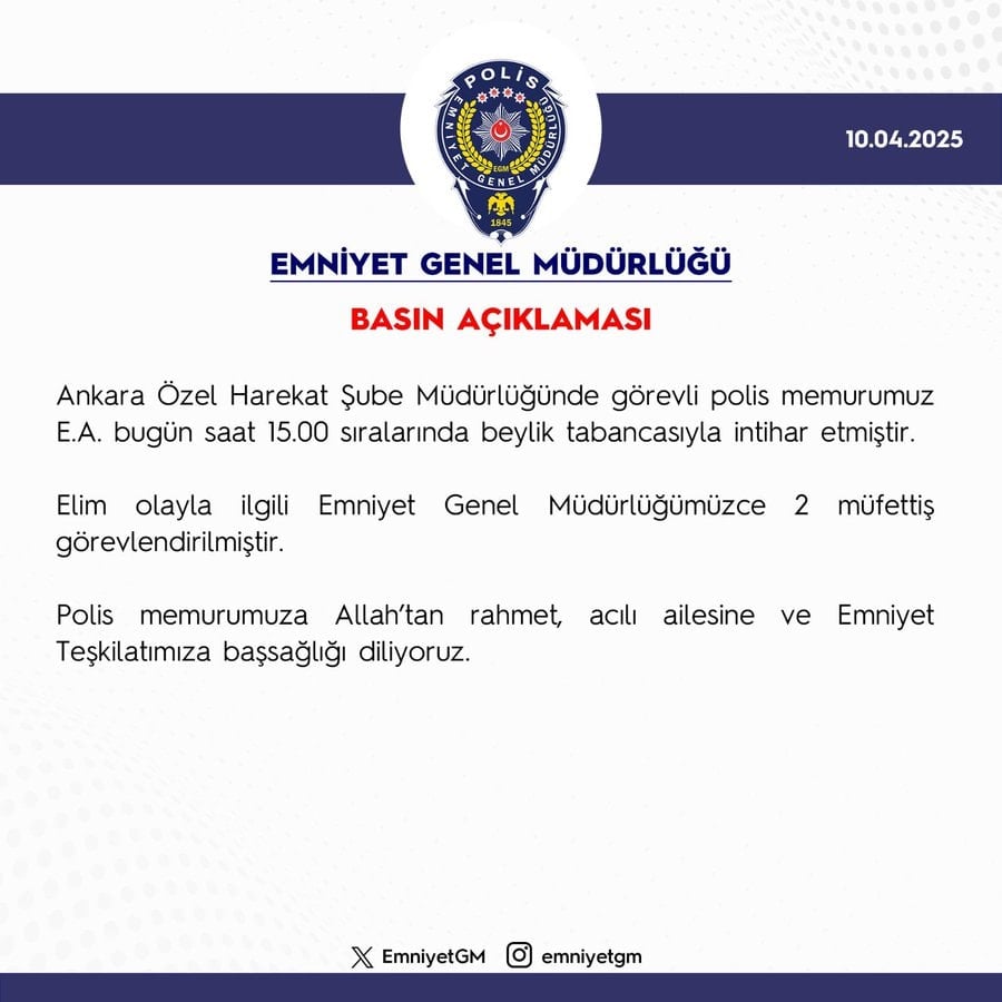 Özel harekat polisi AKP Genel Merkezi önünde intihar etti! Emniyet'ten açıklama geldi - Sözcü Gazetesi